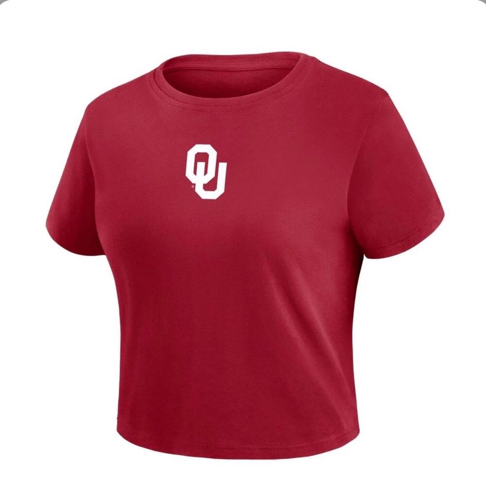 CSA 2XL Women's Crop Top NCAA Oklahoma U Red T-Shirt (NWT)